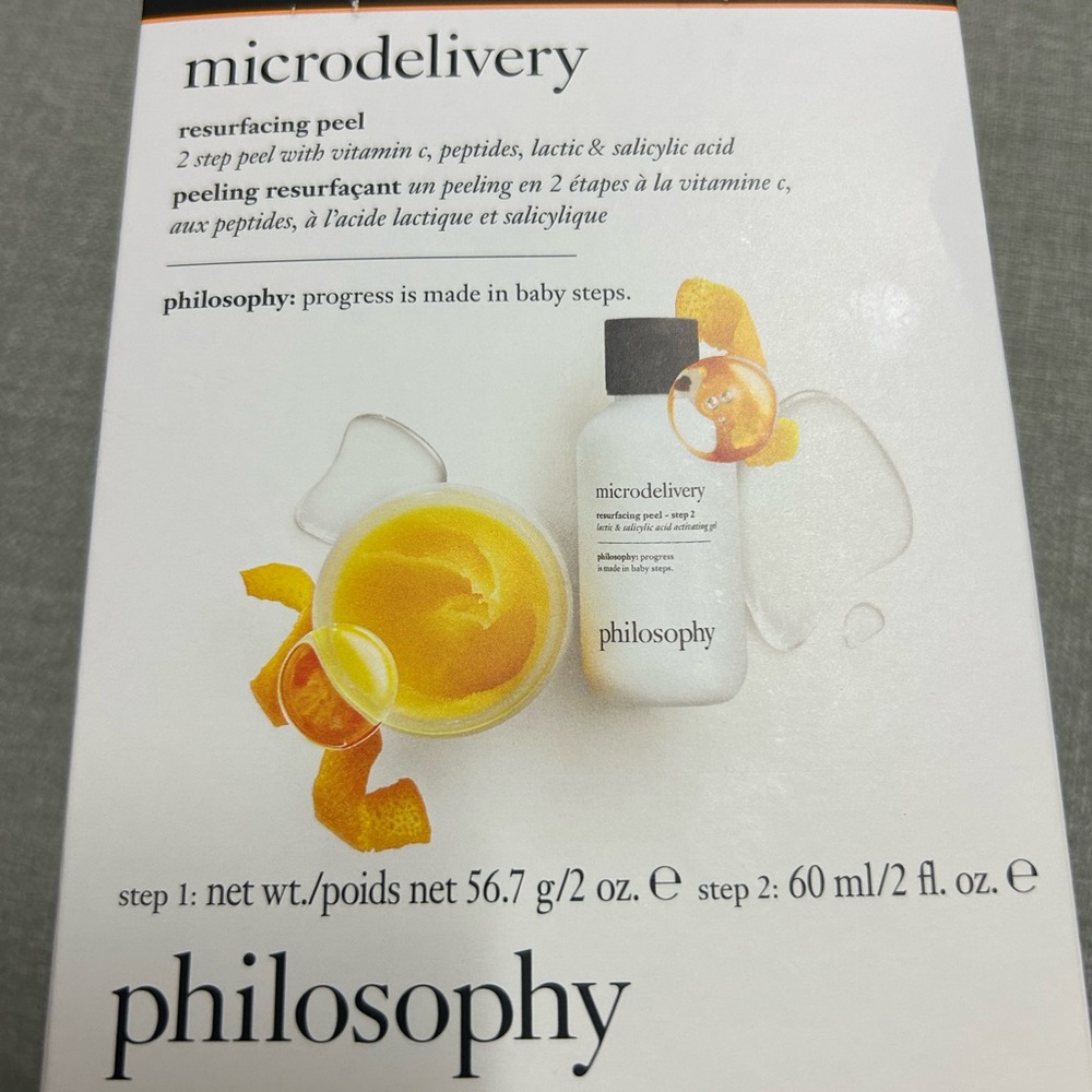 Philosophy resurfacing peel - White, Yellow & Black packaging